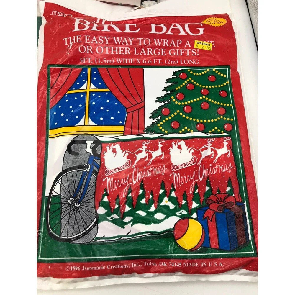 Vintage SALLY FOSTER  Holiday CHRISTMAS Huge Gift Bags Plus 2 Bike Bags 8 Total